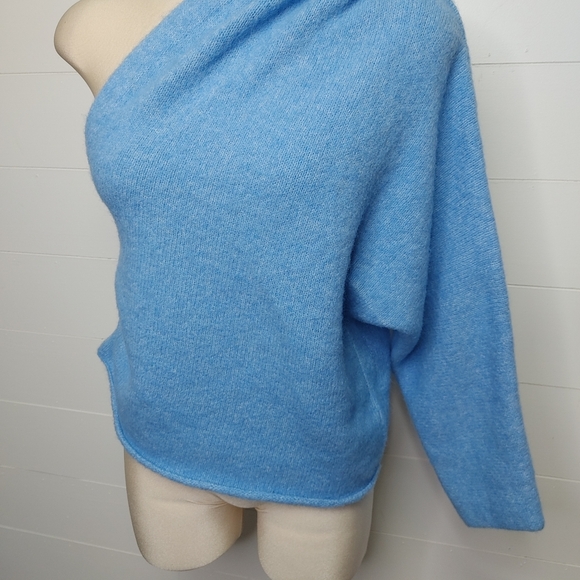 Zara one shoulder alpaca blend sweater size L - Picture 4 of 10